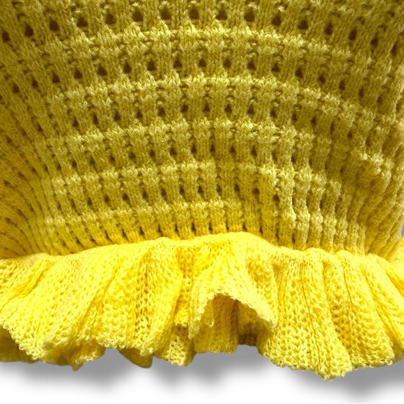 206 SHEIN | NWOT Bohemian Yellow Knit Halter Ruffle Top (size XS,2) - Picture 3 of 12
